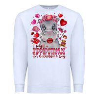 White i want hippopotamus for valentines day Premium Sweatshirt - CowhideDigitalArt