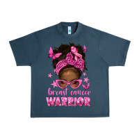 Midnight Navy afro messy bun breast cancer warrior Urban Heavy Tee - texasbilliewilder