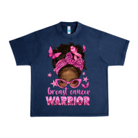 Navy afro messy bun breast cancer warrior Urban Heavy Tee - texasbilliewilder