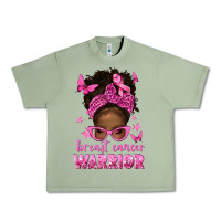 Oil Green afro messy bun breast cancer warrior Urban Heavy Tee - texasbilliewilder