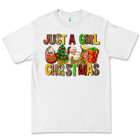 White just a girl who loves christmas Premium Tee - MaliasSmallBusiness