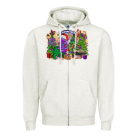 Oatmeal Heather christmas louisiana mardi gras trees Zipper Hoodie - FaDigitalArtStudio