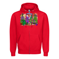 Red christmas louisiana mardi gras trees Zipper Hoodie - FaDigitalArtStudio