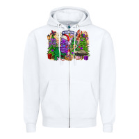 White christmas louisiana mardi gras trees Zipper Hoodie - FaDigitalArtStudio