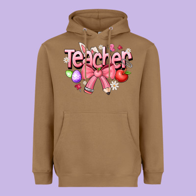 Easter Teacher Heavyweight Hoodie Designed By Cowhidedigitalart