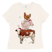 Bone Merry Christmas Farm Animals Ladies Tee - MaliasSmallBusiness