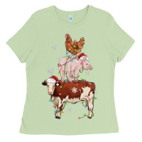 Matcha Merry Christmas Farm Animals Ladies Tee - MaliasSmallBusiness