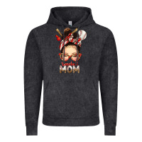 Vintage Black Baseball Mom Messy Bun Vintage Hoodie - texasbilliewilder
