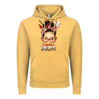 Vintage Mustard Baseball Mom Messy Bun Vintage Hoodie - texasbilliewilder