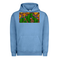 Pigment Pebble Blue sunflowers and cactus license plate Urban Hoodie - Artiststas