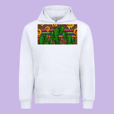 Sunflowers And Cactus License Plate Urban Hoodie Designed By Artiststas