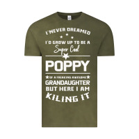 Vintage Olive Super Cool Poppy Of A Freaking Awesome Granddaugh Vintage Tee - Bettercallsaul