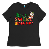 Black Have a sweet Christmas Ladies Tee - NancyCooperArtShop