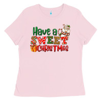 Bubblegum Pink Have a sweet Christmas Ladies Tee - NancyCooperArtShop