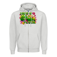 Dove Grey loads of luck Zipper Hoodie - FaDigitalArtStudio