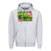 Heather Grey loads of luck Zipper Hoodie - FaDigitalArtStudio