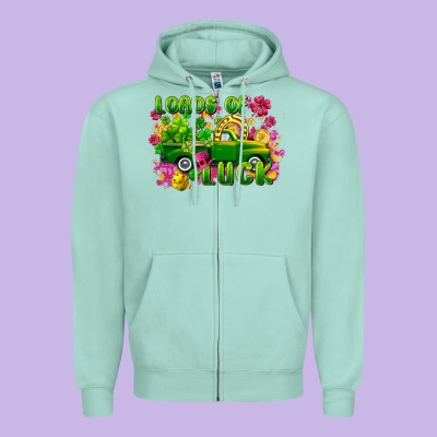 Loads Of Luck Zipper Hoodie Designed By Fadigitalartstudio