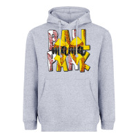 Heather Grey ball park mama Heavyweight Hoodie - CowhideDigitalArt