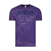 Cloud Purple Turks And Caicos Vintage Navy Crossed Oars & Boat Anchor Vintage Tee - trangStudio