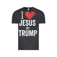 Vintage Black I Love Jesus And Trump Republican Conservative Gift Vintage Tee - trangStudio