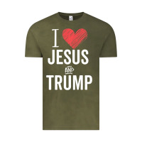 Vintage Olive I Love Jesus And Trump Republican Conservative Gift Vintage Tee - trangStudio