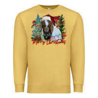 Antique Gold merry Christmas goat Premium Sweatshirt - CowhideDigitalArt