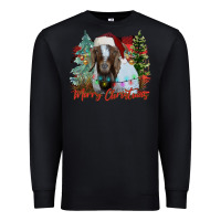 Black merry Christmas goat Premium Sweatshirt - CowhideDigitalArt