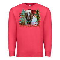 Cardinal merry Christmas goat Premium Sweatshirt - CowhideDigitalArt