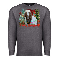 Charcoal Heather merry Christmas goat Premium Sweatshirt - CowhideDigitalArt