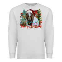 Dove Grey merry Christmas goat Premium Sweatshirt - CowhideDigitalArt
