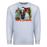Heather Grey merry Christmas goat Premium Sweatshirt - CowhideDigitalArt