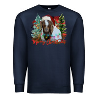 Navy merry Christmas goat Premium Sweatshirt - CowhideDigitalArt