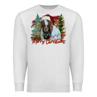 Oatmeal Heather merry Christmas goat Premium Sweatshirt - CowhideDigitalArt