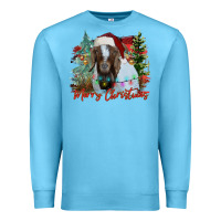 Ocean Blue merry Christmas goat Premium Sweatshirt - CowhideDigitalArt