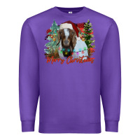 Purple merry Christmas goat Premium Sweatshirt - CowhideDigitalArt