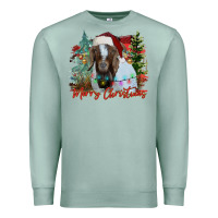 Seafoam merry Christmas goat Premium Sweatshirt - CowhideDigitalArt