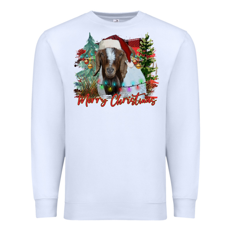 Merry Christmas Goat Premium Sweatshirt by CowhideDigitalArt | Teevron