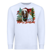 White merry Christmas goat Premium Sweatshirt - CowhideDigitalArt