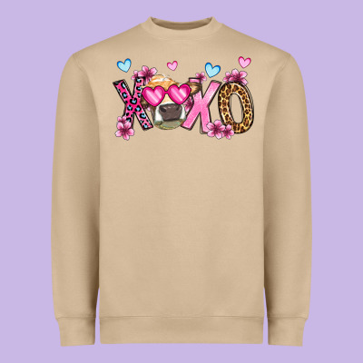 Xoxo Cow Valentine's Day Heavyweight Sweatshirt Designed By Oliviacreatesart