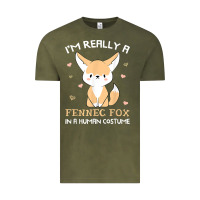 Vintage Olive i'm really a fennec fox in a human costume funny gift t shirt Vintage Tee - trangStudio