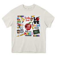 Cream teacher Heavy Core Tee - MaliasSmallBusiness