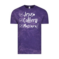 Cloud Purple Checklist Jesus Coffee Mascara Vintage Tee - trangStudio