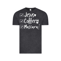 Vintage Black Checklist Jesus Coffee Mascara Vintage Tee - trangStudio