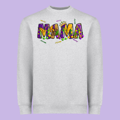 Mama Mardi Gras Heavyweight Sweatshirt Designed By Oliviacreatesart