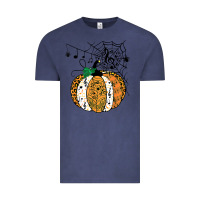 Vintage Denim halloween pumpkin music symbols music teacher halloween t shirt copy Vintage Tee - trangStudio