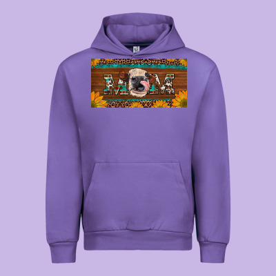 Western Heifer Mom With Sunflowers And Turquoise License Plate Urban Hoodie Designed By Artiststas