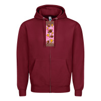 Burgundy american football with lightning bolt  pen wrap Zipper Hoodie - BundleAndBundleShop