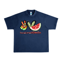 Navy Peace love watermelon Urban Heavy Tee - NancyCooperArtShop