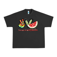 Pigment Black Peace love watermelon Urban Heavy Tee - NancyCooperArtShop