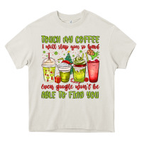 Cream christmas characters coffee cups Heavy Core Tee - MaliasSmallBusiness